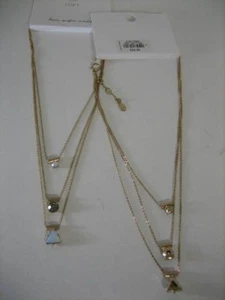 Ann Taylor LOFT Delicate Geo Stone Tiered Layer Multi Strand Necklace NWT $34.50 - Picture 1 of 3