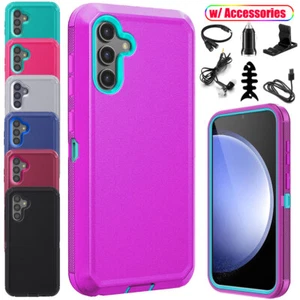 For Samsung Galaxy S23 FE Shockproof 3in1 Heavy Duty Phone Case Cover+Accessory - Picture 1 of 73