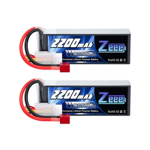 2x Zeee 11.1V 2200mAh 3S Lipo Akku T Stecker 50C für RC Flugzeuge Drohne FPV LKW - Bild 1 von 6