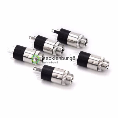 5 piezas X PJ-392 3 pines 3,5 mm estéreo para auriculares conector de audio enchufe con tuerca M8 - Imagen 1 de 4