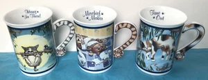 Lot of 3 Gary Patterson Danbury Mint Comical Cats Porcelain 8 oz Mug Coffee Cup - Picture 1 of 11