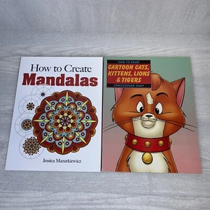 How to Create Mandalas & How to Draw Cartoon Cats Kittens Lot of 2 Drawing Books - Picture 1 of 8