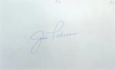 Jim Plamer HOF Baltimore Orioles 1965-1984 Signed 3x5 Index card JSA COA AQ52935 - Image 1 of 3