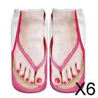 6xManicure Print Flip Flop Socks Casual Fashion Funny Stocking for