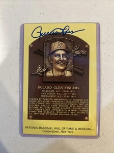 OAKLAND ATHLETICS- ROLLIE FINGERS SIGNED AUTOGRAPH HOF PLAQUE CARD COA PADRES - Picture 1 of 4