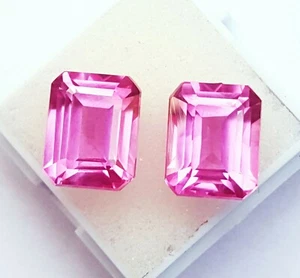Natural Light Pink Sapphire Emerald Loose Gemstone 18 Ct Certified ~ RP06 - Picture 1 of 9