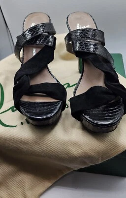 Lisa Donald J Pliner Suede and Snake  Heel Shoes Women's Size 8 Whimsigoth EUC  - Image 1 of 4