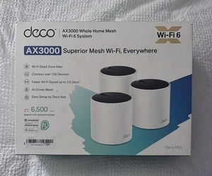 TP-Link Deco AX3000 WiFi 6 Mesh System (X55) | 6500 Sq.Ft., 3000 Mbps, 3-Pack - Afbeelding 1 van 5