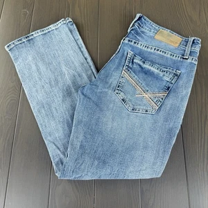 Buckle BKE Carter Bootcut Jeans Mens 34x30 Mid Wash Blue Premium Stretch Denim - Picture 1 of 13