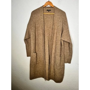 Cárdigan Suéter Uniqlo Para Mujer Tostado Largo Plumero Bolsillo Talla XL Mezcla de Poliéster - Imagen 1 de 8