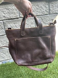 Portland Leather Goods Mini Crossbody Tote Shopper Braun - Bild 1 von 18