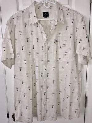 Camisa con botones Rip Curl para hombre, estampado de palmeras, talla XXL Foto 1 de 4