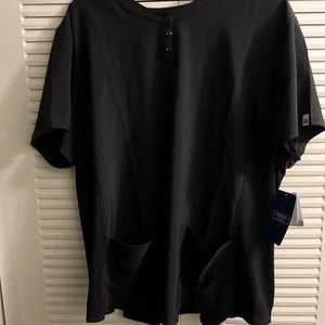 Cherokee Women's Certainty Infinity Contemporary Scrubs Top - Black 3X Large - Picture 1 of 7
