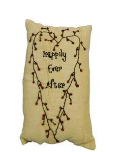 "Happily Ever After" embroidered pillow - New by Honey & Me #E7120 - Picture 1 of 3