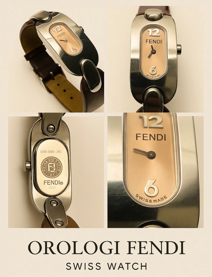 FENDI OROLOGI  Swiss Ladies Watch Pink CHAMPAGNE SUNBURST MODEL 009-3400L, Works - Image 1 of 4