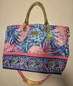 Lilly Pulitzer Weekender große erweiterbare Reisetasche mit Riemen tropische Schönheit - Bild 1 von 13