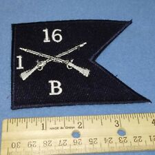 US Army B  1st  16th Infantry Regt  4" Guidon flag patch 