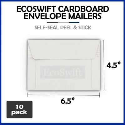 10 - 6.5 x 4.5 ECOSWIFT RIGID PHOTO SHIPPING FLATS CARDBOARD ENVELOPE MAILERS