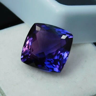 Extremely Rare Natural Purple Tanzanite 7 Ct Square Cushion CERTIFIED Gemstone - Image 1 of 4