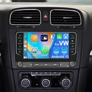 Per VW Touran Golf 5 6 Plus Caddy Jetta Autoradio Android 13 Carplay GPS NAVI BT - Foto 1 di 17