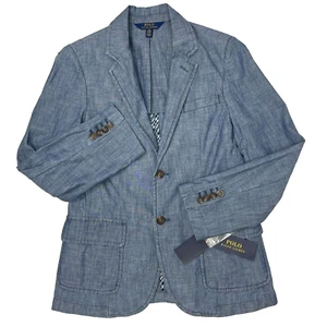 Polo Ralph Lauren NWT Girls Sz L 14-16 Womens XS/S Cruise 1 Blue Chambray Blazer - Picture 1 of 11