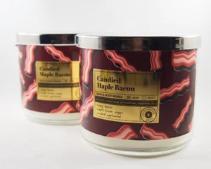 (2) Bath & Body Works Candied Maple Bacon LTD 2022 3-wick Scented Candle 14.5oz - Picture 1 of 12