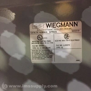 Hubbell WPBA25 Oil-Tight; Pushbutton; Carbon Steel; 14X13X10 1/8 FNIP - Picture 1 of 3