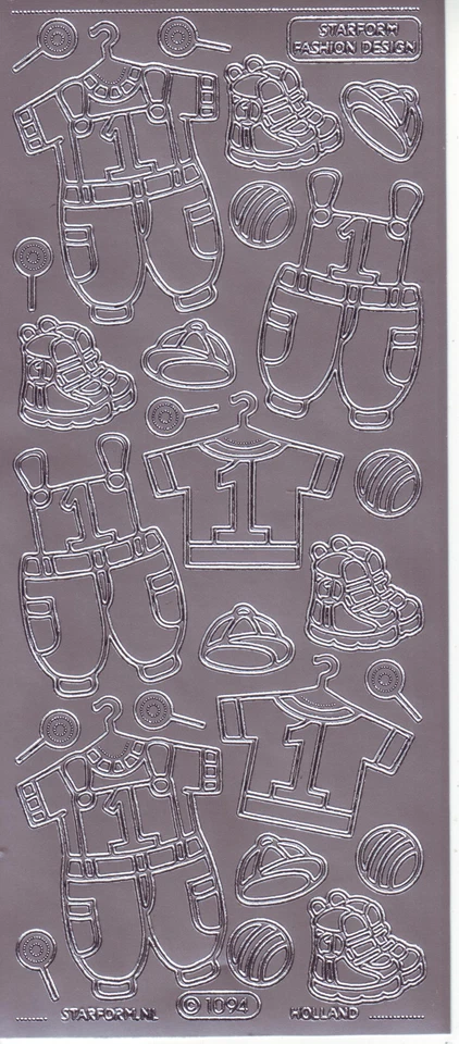 Aufkleber Stickerbogen Sticker Junge Hose T-Shirt Bekleidung Geburt Taufe (583B - Bild 1 von 1