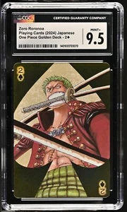 CGC 9.5 Zoro Roronoa 2 OF SPADES Playing cards 2024 One Piece Golden Deck - Picture 1 of 2