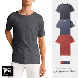 T-shirt uomo vintage maglietta burnout morbida sbiadita manica corta casual girocollo basic - Foto 1 di 11