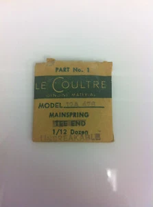 LE COULTRE 12A476 PART No 1 ORIGINAL GENUINE UNBREAKABLE MAINSPRING TEE END NOS - Picture 1 of 3