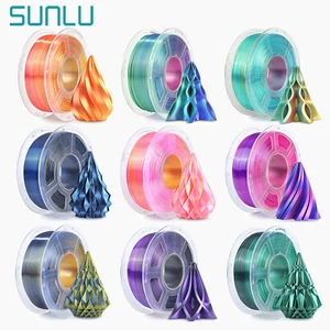 SUNLU SILK PLA+ Dual/Tri-Color 3D Printer Filament 1.75mm 1KG 360° Spin Unveils  - Picture 1 of 17