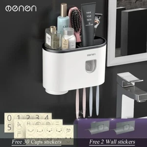 2024Toothbrush Holder Wall -Automatic Toothpaste Squeezer Storage Rack Bathroom - Picture 1 of 7