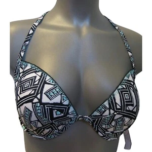 Victoria's Secret Black & White Geo Crochet Fabulous Swim Top 34B - Picture 1 of 2