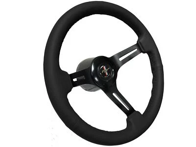 Ford Mustang 1979-82 kit de volante de cuero negro, emblema de pony, estilo encubierto Foto 1 de 4