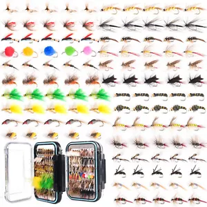 120 piezas Kit de Pesca de Moscas Hecho a Mano Surtido Moscas Secas/Húmedas, Ninfas, Streamer - Imagen 1 de 12