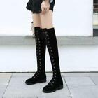 Womens Faux Suede Lace Up Riding Over The Knee High Boots Boots 