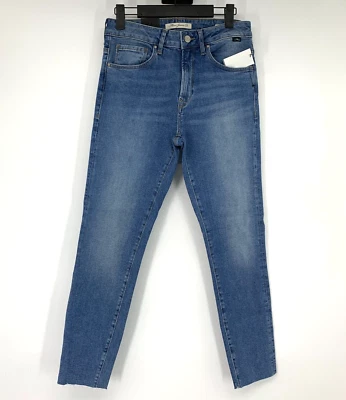 Pantalones de mezclilla Mavi para mujer talla 27 Tess tiro alto ajustados azules dobladillo crudo nuevos con etiquetas Foto 1 de 4