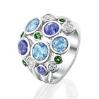 Open Lymphatic Therapy Ring Colorful Crystal Quartz Ring  Women