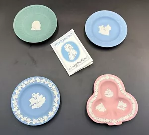 Wedgwood Jasperware Lot Of Small Trinket Plates Made In England Multiple Colors - Picture 1 of 20
