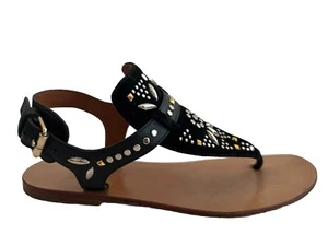 Sandalias planas Valentino negras de gamuza y cuero con tachuelas 35,5 3 - Imagen 1 de 21