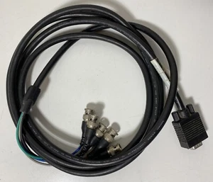 Vintage 10 Foot long VGA Cable with 5 BNC Connectors Black - Zdjęcie 1 z 10