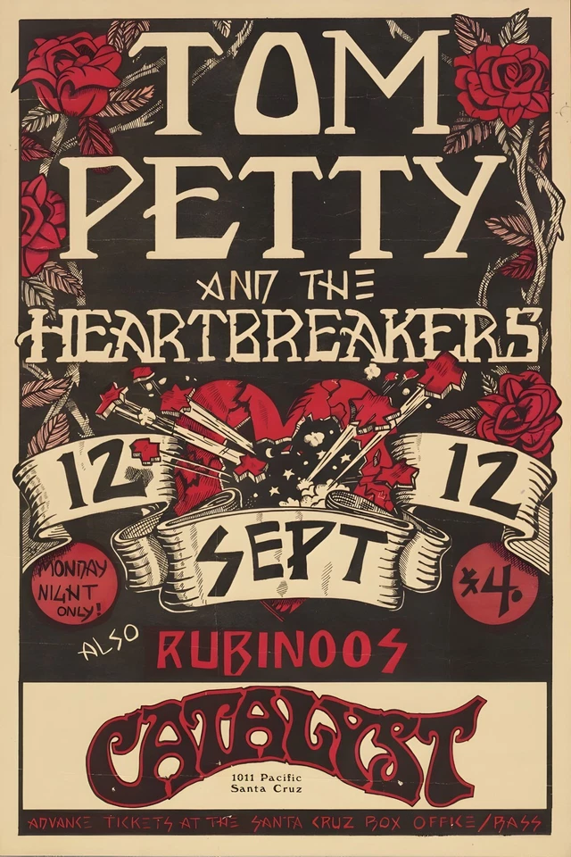 Tom Petty Poster Band Concert Wall Art Poster RePrint Pick 11x17 - Image 1 of 1