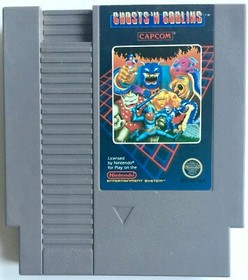 ORIGINAL VINTAGE NINTENDO NES "GHOSTS N GOBLINS" 5 SCREW GAME CARTRIDGE & SLEEVE