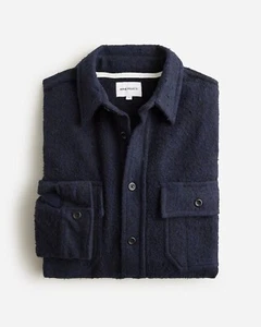 $395 NWT J. Crew Norse Projects™ Silas L Italian cotton Wool Navy overshirt - Picture 1 of 16