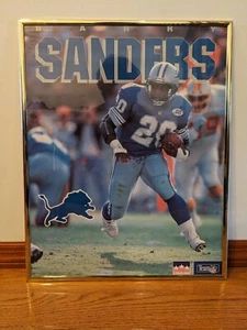 Vintage 1992 Barry Sanders NFL Team Edition Detroit Tigers Poster - Picture 1 of 5