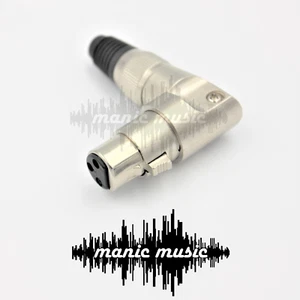 Heavy Duty Right Angle 3 PIN XLR Connector Female Plug 90 Degree Mic Cable Jack - Bild 1 von 3