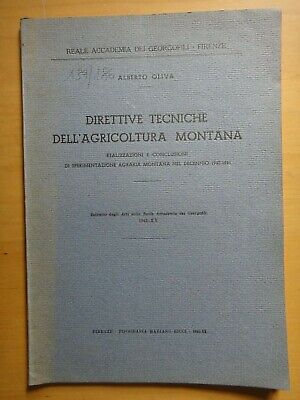1942-Direttive Dell'agricoltura Montana-ALBERTO OLIVA-Valle D'Aosta-Pelago+ • 14€