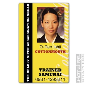 Plastic ID Card (TV & Film Prop) - O-Ren Ishii COTTONMOUTH Kill Bill Assassin - Picture 1 of 2