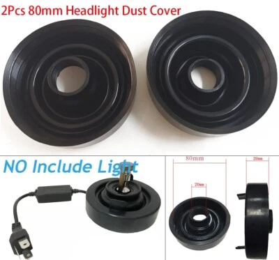 80mm Car Headlight Seal Cap Dust Housing Cover Kit For HID LED Bulb Waterproof*2 - Image 1 of 4